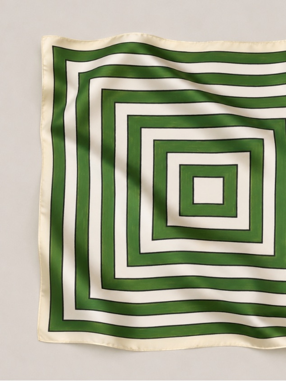 New! Green Striped Silky 26” Hair Neck Bag Scarf NWOT